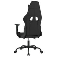 Vidaxl Gaming stol z oporo za noge črno in svetlo siva blago