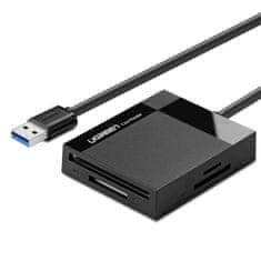 Ugreen Čitalnik kartic 4 v 1 USB 3.0 UGREEN 1m (črn)