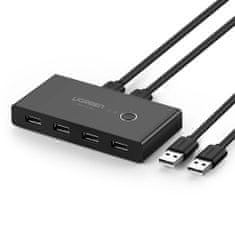 Ugreen Stikalo KVM USB 2x4 USB 3.0 (črno)