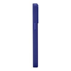 iCARER Usnjen etui za iPhone 14 Pro Max z magnetom MagSafe Litchi Premium Leather Case v barvi temno modri