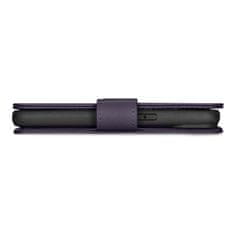 iCARER 2v1 usnjen etui z zaponko iPhone 14 Pro Max Anti-RFID Wallet Case temno vijoličen