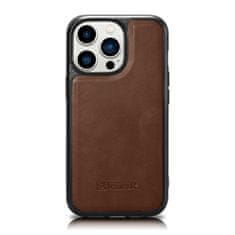 iCARER leather oil wax torbica iz pravega usnja za iphone 14 pro (združljiva z magsafe) rjava (wmi14220718-bn)