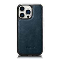 iCARER Etui iz naravnega usnja za iPhone 14 Pro Max Leather Oil Wax temno modra