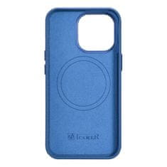 iCARER Usnjen etui za iPhone 14 Pro Max z magnetom MagSafe Litchi Premium Leather Case modri