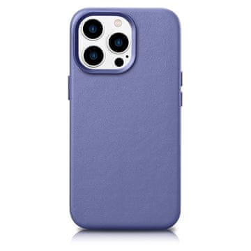 iCARER Etui iz naravnega usnja za iPhone 14 Pro Max MagSafe Case Leather svetlo vijoličen
