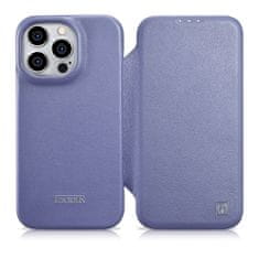 iCARER Usnjen etui za iPhone 14 Pro Max z magnetnim zapiranjem MagSafe CE Premium Leather svetlo vijoličen