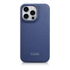 iCARER Usnjen etui za iPhone 14 Pro Max z magnetnim zapiranjem MagSafe CE Premium Leather modra