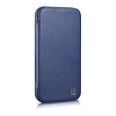 iCARER Usnjen etui za iPhone 14 Pro Max z magnetnim zapiranjem MagSafe CE Premium Leather modra