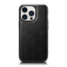 iCARER leather oil wax torbica iz pravega usnja za iphone 14 pro (združljiva z magsafe) črna (wmi14220718-bk)