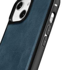 iCARER Etui iz naravnega usnja za iPhone 14 Plus Leather Oil Wax temno modra