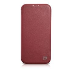 iCARER Usnjen etui za iPhone 14 Pro Max z magnetnim zapiranjem MagSafe CE Premium Leather bordo