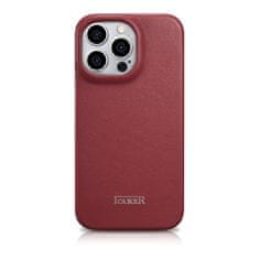 iCARER Usnjen etui za iPhone 14 Pro Max z magnetnim zapiranjem MagSafe CE Premium Leather bordo