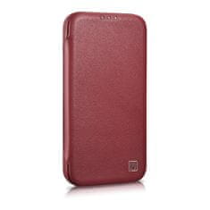 iCARER Usnjen etui za iPhone 14 Pro Max z magnetnim zapiranjem MagSafe CE Premium Leather bordo