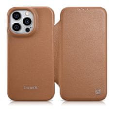 shumee Usnjena torbica za iPhone 14 Pro Max z magnetnim zavihkom MagSafe CE Premium Leather svetlo rjava