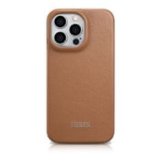 iCARER Usnjen etui za iPhone 14 Pro z magnetnim zapiranjem MagSafe CE Premium Leather svetlo rjava