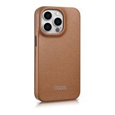 iCARER Usnjen etui za iPhone 14 Pro z magnetnim zapiranjem MagSafe CE Premium Leather svetlo rjava