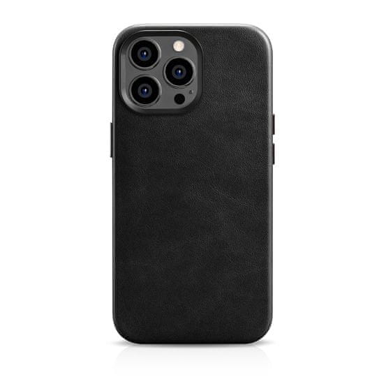 iCARER oil wax premium leather case iphone 14 pro max magnetic leather case with magsafe black (wmi14220704-bk)