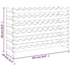 Vidaxl Stojalo za vino 101x29x68 cm trdna borovina