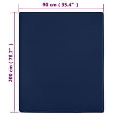 Vidaxl Napenjalna rjuha 2 kosa mornarsko modra 90x200 cm bombaž