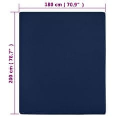 Vidaxl Napenjalna rjuha 2 kosa mornarsko modra 180x200 cm bombaž