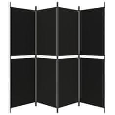 Vidaxl Paravan 4-delni črn 200x180 cm blago