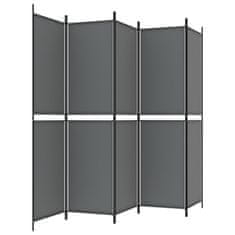 Vidaxl Paravan 5-delni antracit 250x200 cm blago