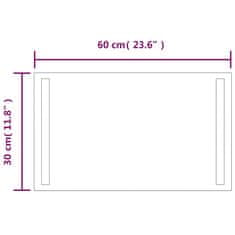 Vidaxl LED kopalniško ogledalo 60x30 cm