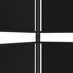 Vidaxl Paravan 5-delni črn 250x180 cm blago