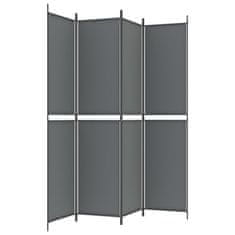 Vidaxl Paravan 4-delni antracitna 200x220 cm blago