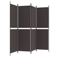 Vidaxl Paravan 4-delni rjav 200x180 cm blago