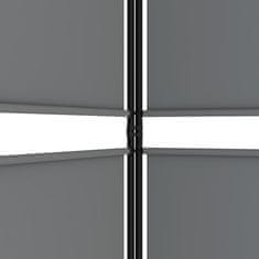Vidaxl Paravan 4-delni antracitna 200x180 cm blago