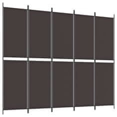 Vidaxl Paravan 6-delni rjav 300x220 cm blago