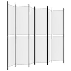 Vidaxl Paravan 6-delni bel 300x220 cm blago