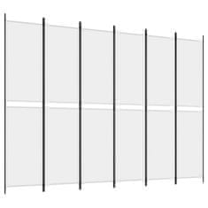 Vidaxl Paravan 6-delni bel 300x220 cm blago