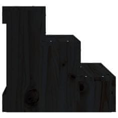 shumee Stopnice za hišne ljubljenčke črne 40x37,5x35 cm trdna borovina
