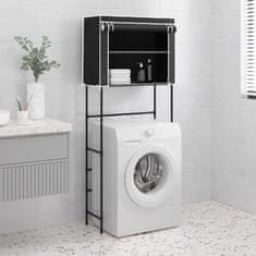 Vidaxl 2-nadstropni regal za nad pralni stroj črn 71x29,5x170,5 cm