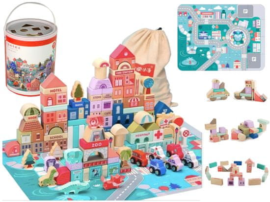 shumee Komplet lesenih kock City Letters Puzzle 162 kosov