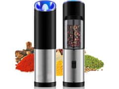 Verkgroup Brezžični LED električni mlinček za poper in sol inox