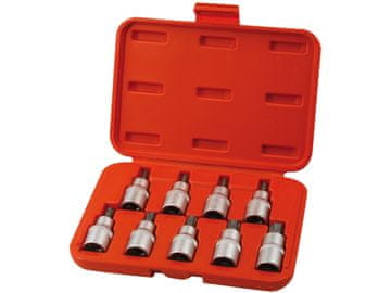 Extol Premium Glave TORX vtičnica, nastavljeno 9ks, 1/2", CrV/S2