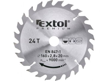 Extol Premium Žagin list z rezili SK, O 160x2,6x20mm, 24T