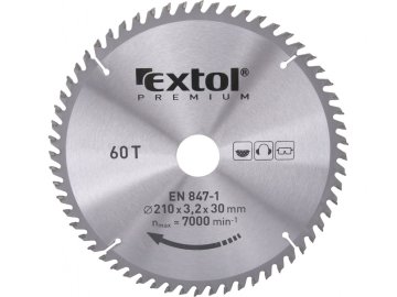 Extol Premium Žagin list z rezili SK, O 210x3,0x30mm, 60T