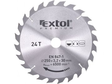 Extol Premium Žagin list z rezili SK, O 250x3,0x30mm, 24T