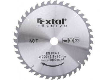 Extol Premium Žagin list z rezili SK, O 300x3,0x30mm, 40T