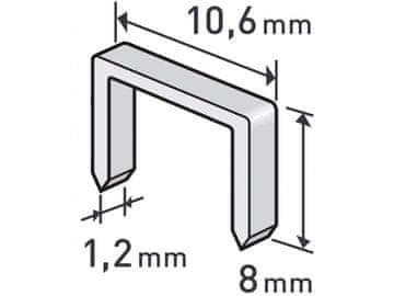 Extol Premium Zaponke, embalaža 1000ks, 8mm, 10,6x0,52x1,2mm