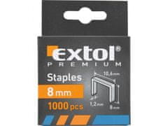 Extol Premium Zaponke, embalaža 1000ks, 8mm, 10,6x0,52x1,2mm