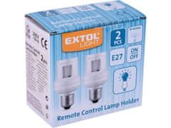 Extol Light Rokav do žarnice daljinsko voden, 2ks, razširitveni set, maks. 60W žarnica, E27, obseg 30m