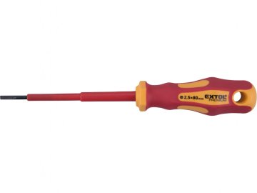 Extol Premium električarski izvijač, (-)2,5x80mm, VDE, CrV