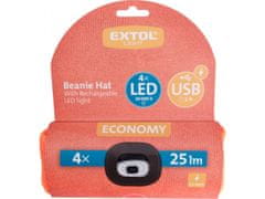 Extol Light kapa z naglavno svetilko 4x25lm, USB polnjenje, fluorescenčna Oranžna, GOSPODARSTVO, univerzalna velikost