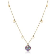 Viceroy Igriva pozlačena ogrlica z barvnimi kristali Elegant 13071C100-39