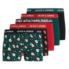 Jack&Jones 5 PAKET - moške boksarice JACDASH 12222007 Black Fiery Red - Ponderosa Pine - Ponderosa Pine - Black (Velikost L)